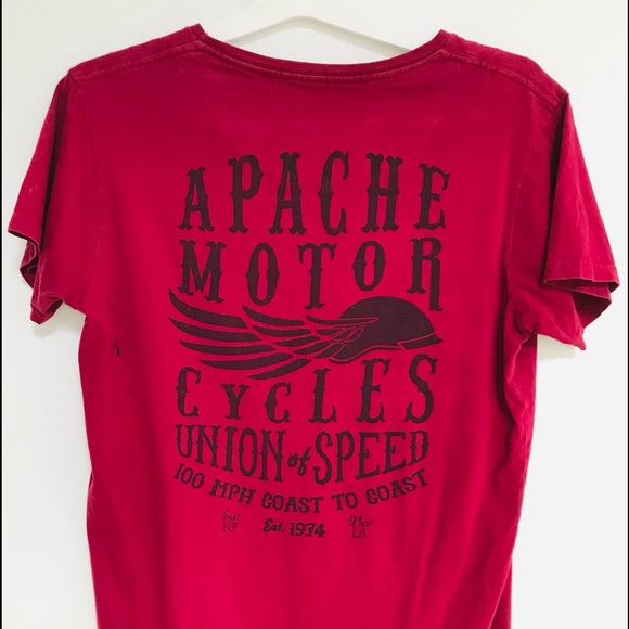 APACHE MOTOR CYCLES Tee Shirt Size Medium AS-IS - Picture 4 of 10